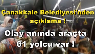 Çanakkale Belediyesi'nden açıklama !