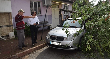 Çan'da dolu ve fırtına