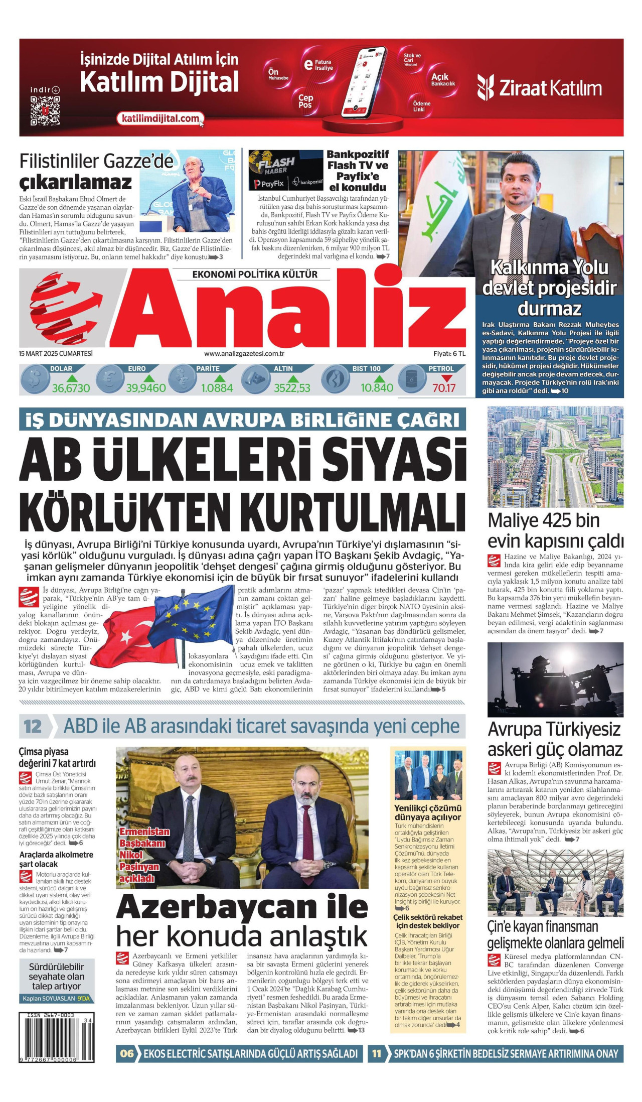 ANALİZ Gazete Manşeti